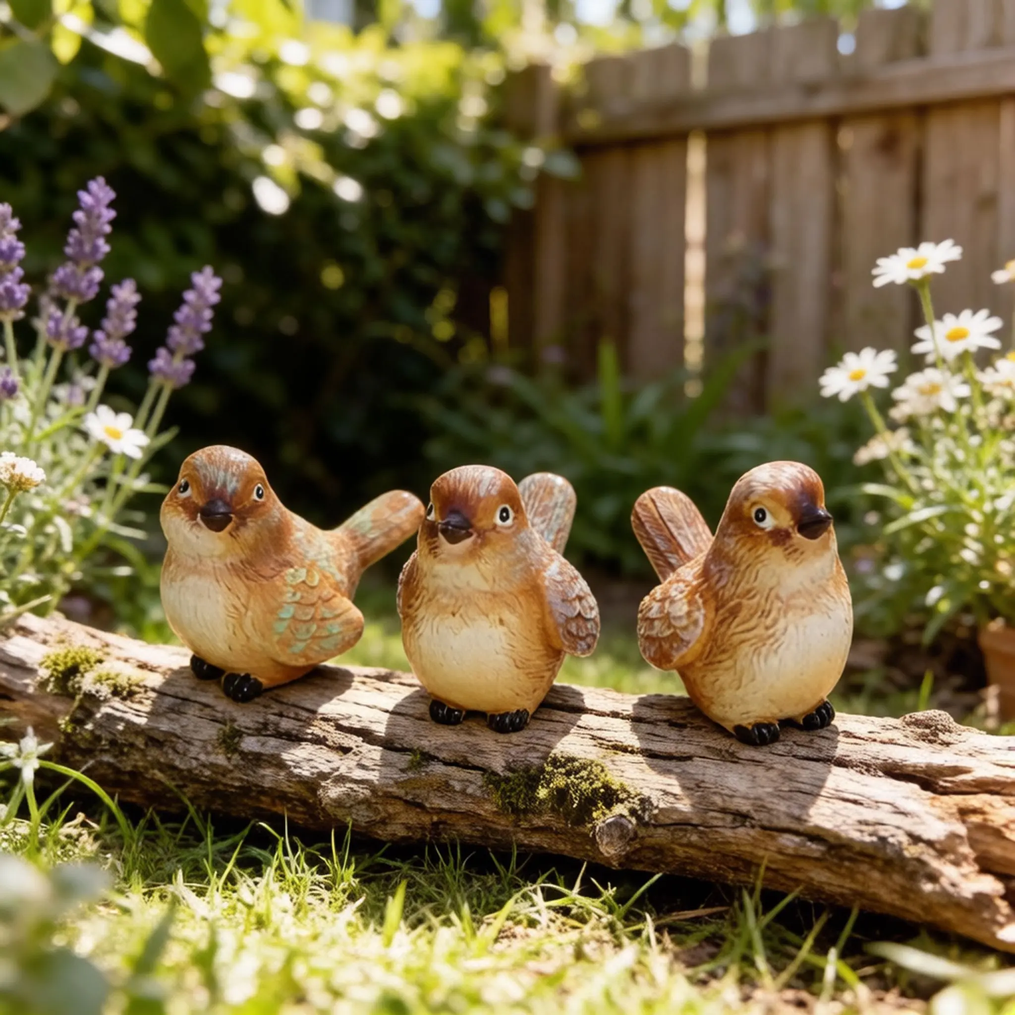Hand-Painted Bird Resin Figurines, Weather-Resistant Outdoor Decor, Garden & Indoor Ornament, Unique Gift for Bird Lovers