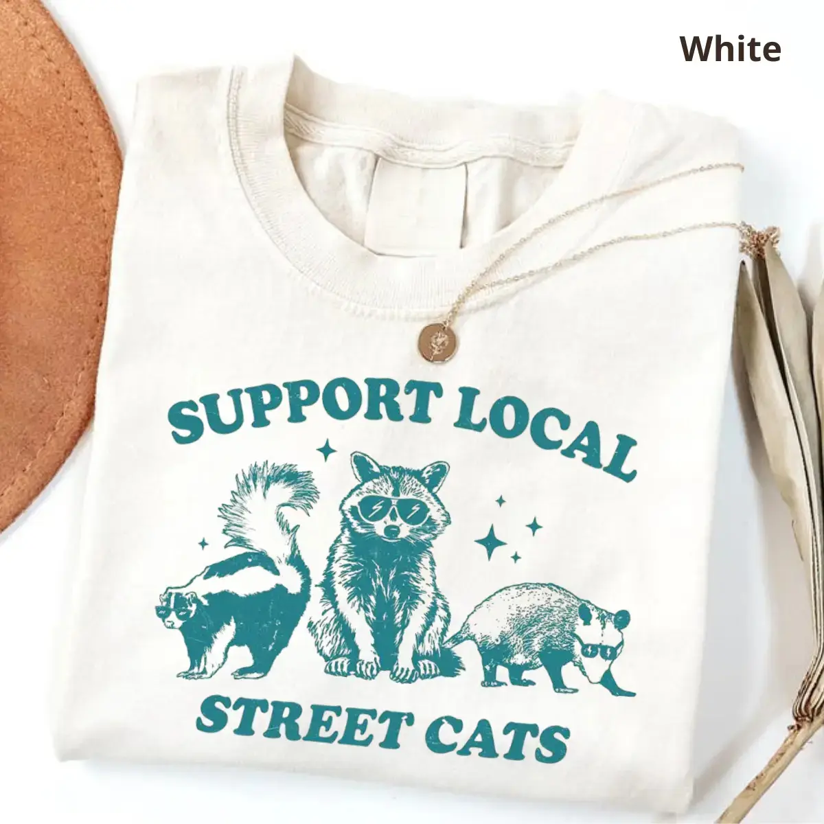 Support Local Street Cats T-Shirt, Funny Raccoon TShirt, Retro 90s Graphic Shirt, Funny Graphic Tees