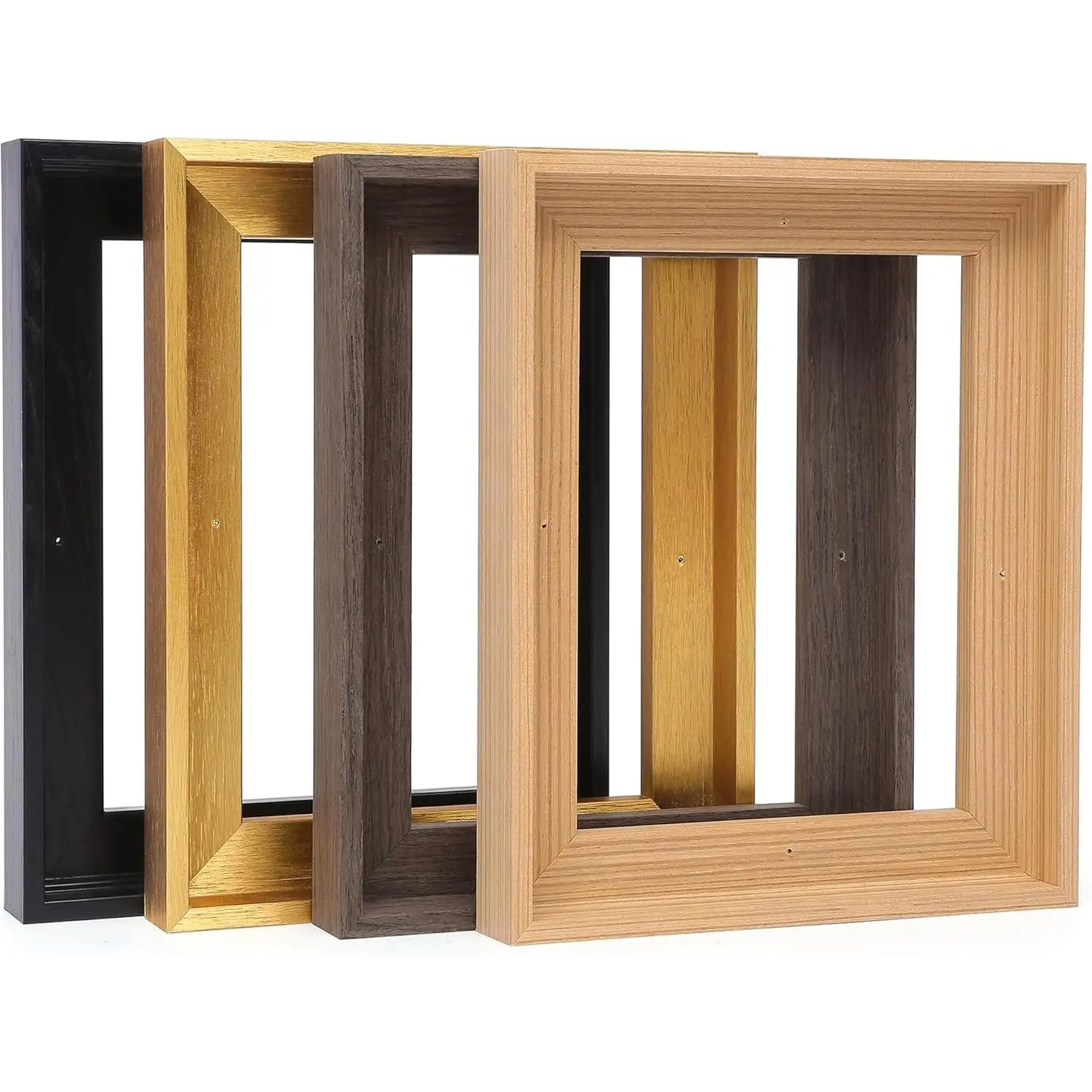 Solid Wood Canvas Floater Frame 16x20 Fits 0.6"-0.9" Deep Paintings Artwork Dark Brown 16"x20" Oil Painting Frames