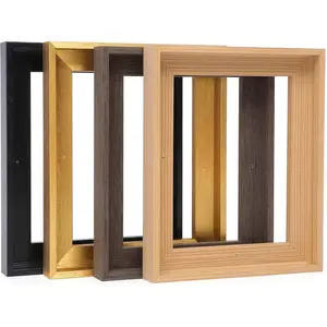 Dark Brown Solid Wood Canvas Floater Frame 12x16, Fits 0.6"-0.9" Deep Artwork & Oil Paintings