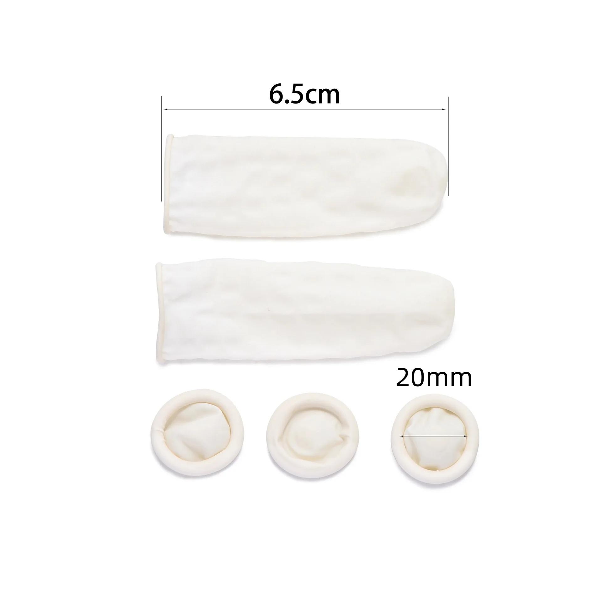 20/200pc Rubber Finger Protector Covers Wear-Resistant Highly Elastic Anti-Slip Latex Finger Cots for Electronics Medical Protec