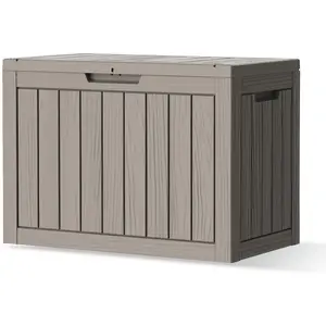 50 Gallon Waterproof Deck Storage Box, Lockable Patio Storage Bins, Anti-Theft Weatherproof UV-Resistant Parcel Drop Box for Package Delivery, Porch, Garden Tool, Cushions