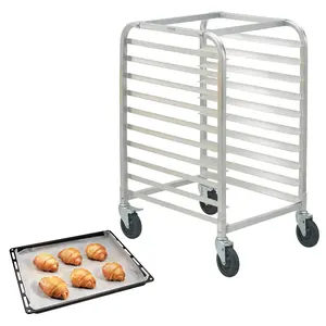 VEVOR Bun Pan Rack, 10-Tier Commercial Bakery Racks with Brake Wheels, Aluminum Racking Trolley Storage for Half Full Sheet, Speed Rack For Kitchen Home, Bread Baking Equipment, 26"Lx 20.3"Wx 39"H