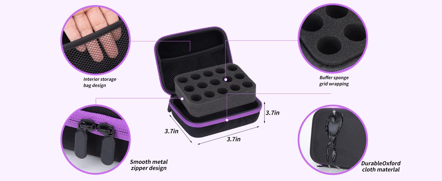 Peptide Vial Storage Case, Insulin Fridge Holder Storage Case Protector Holder Insulin Cooler Travel Case Organizer Fits Standard 10ml U-100 Vials,15-Slot,Black