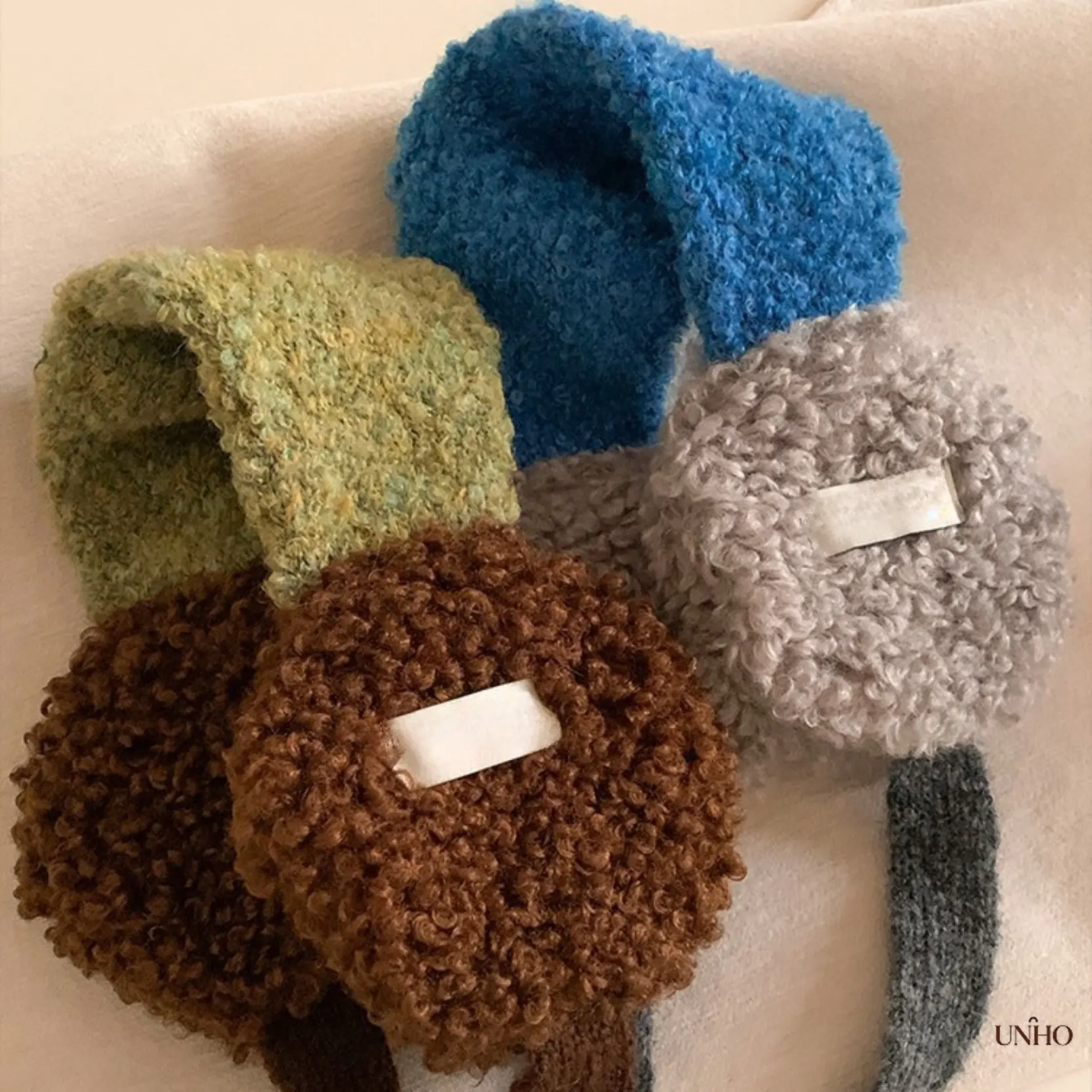 Korean Winter Blue Lamb Wool Earmuffs For Women, Thickened Plush Cold-Proof Warm Ear Warmers, Windproof Outdoor Cycling Ear Covers Accessory For Daily Commute, Walking & Cold Weather Travel