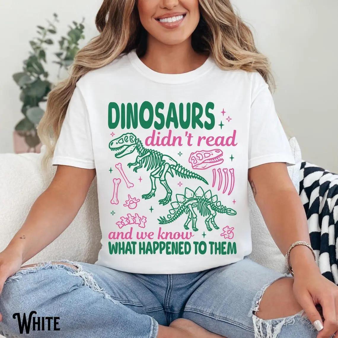 Funny Teacher Shirt, Dinosaurs Didn't Read, English, Reading Tee, Book Lover, Literacy, Bookish, Language Arts, Literature