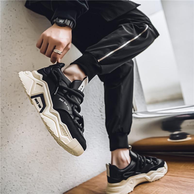 Low-top round toe lace-up casual men's shoes with color-blocking design, available in green and black. Versatile and comfortable running shoes suitable for all seasons, ideal for daily wear, sports and hiking.