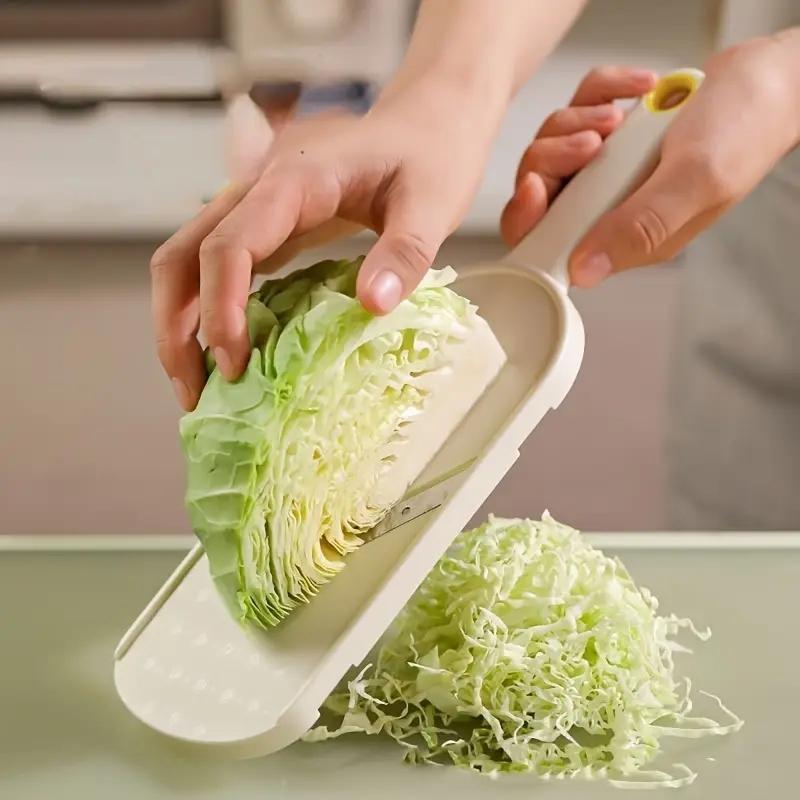 Multifunctional with Brush, Stainless Steel Blades, Durable Plastic Frame, Easy-To-Use Kitchen Tool for Home Cooking, Vegetable Cutter, Vegetable Cutting Slicer, Kitchen Gadgets