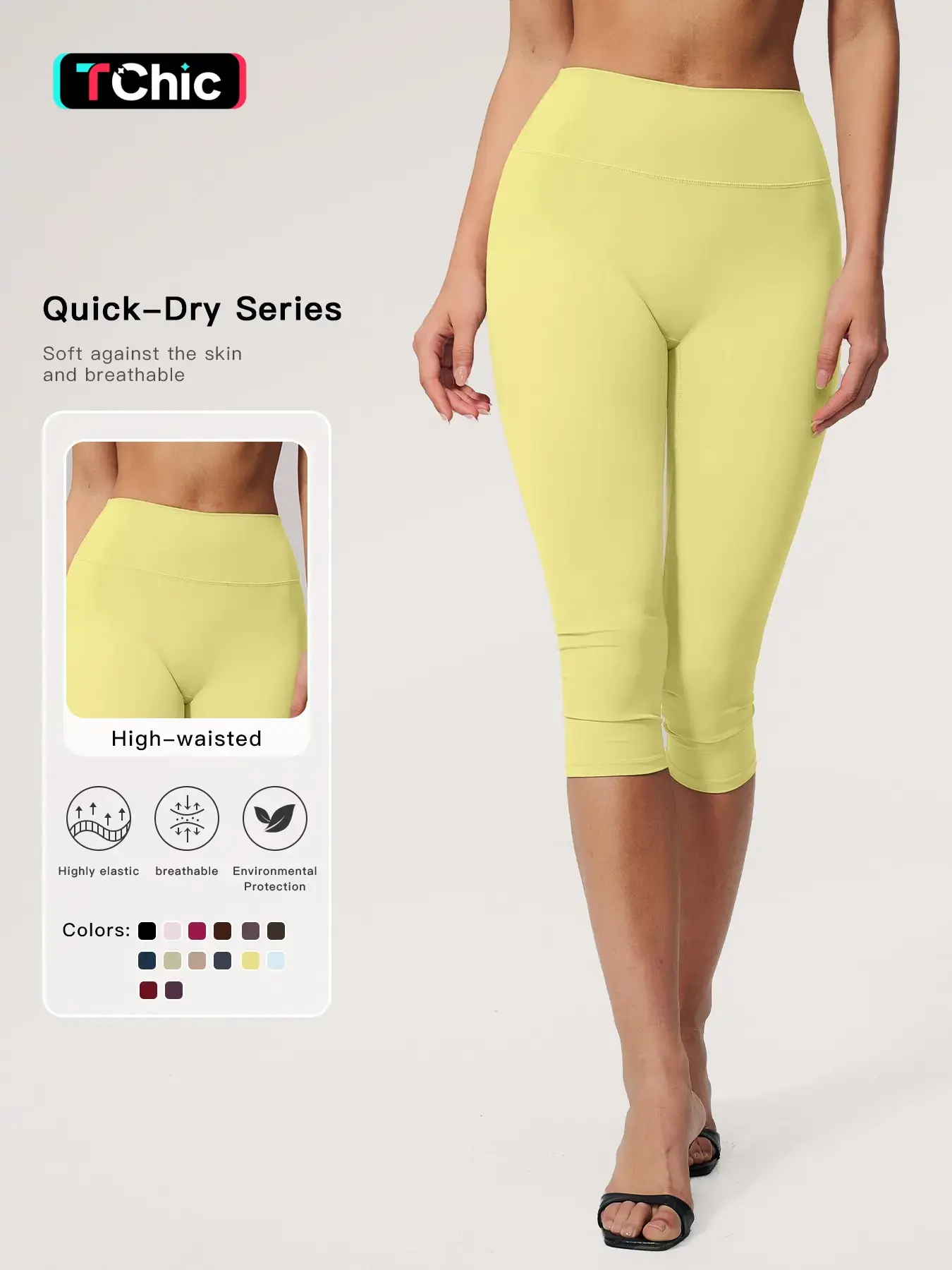 High-Waisted Tight Fit Yoga Pants, Gym Compression Stretch Pants, Running Outdoor Fitness Wear for Women