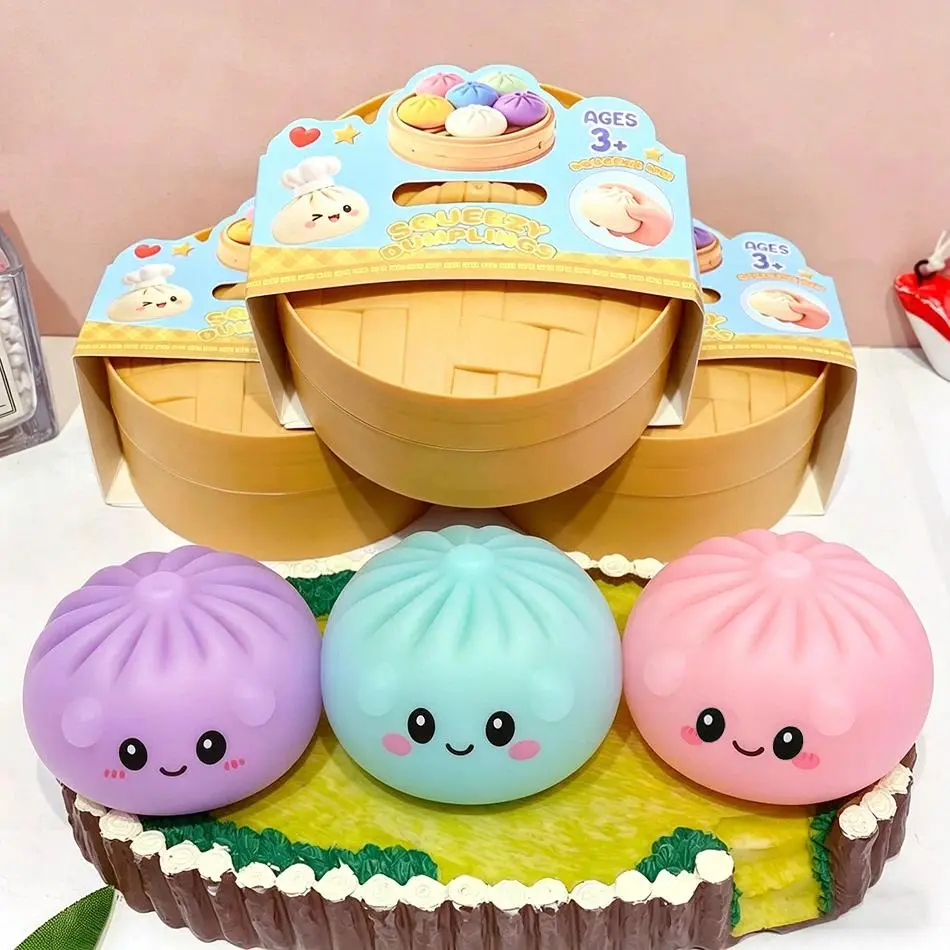 Giant Jumbo Dumpling Squishy Toy with Steamer an Anxiety Relief Squeeze Toy for Decompression And Sensory Play