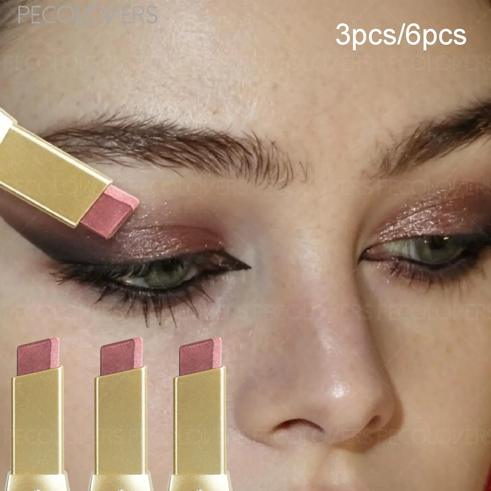 6pcs/3pcs Pearlescent Eyeshadow Stick Set Dual-Tone Waterproof Lasting Gradient Premium Shimmer Eyeshadow Eye Makeup Perfect Valentine's Day Mother's Day Gift for Women