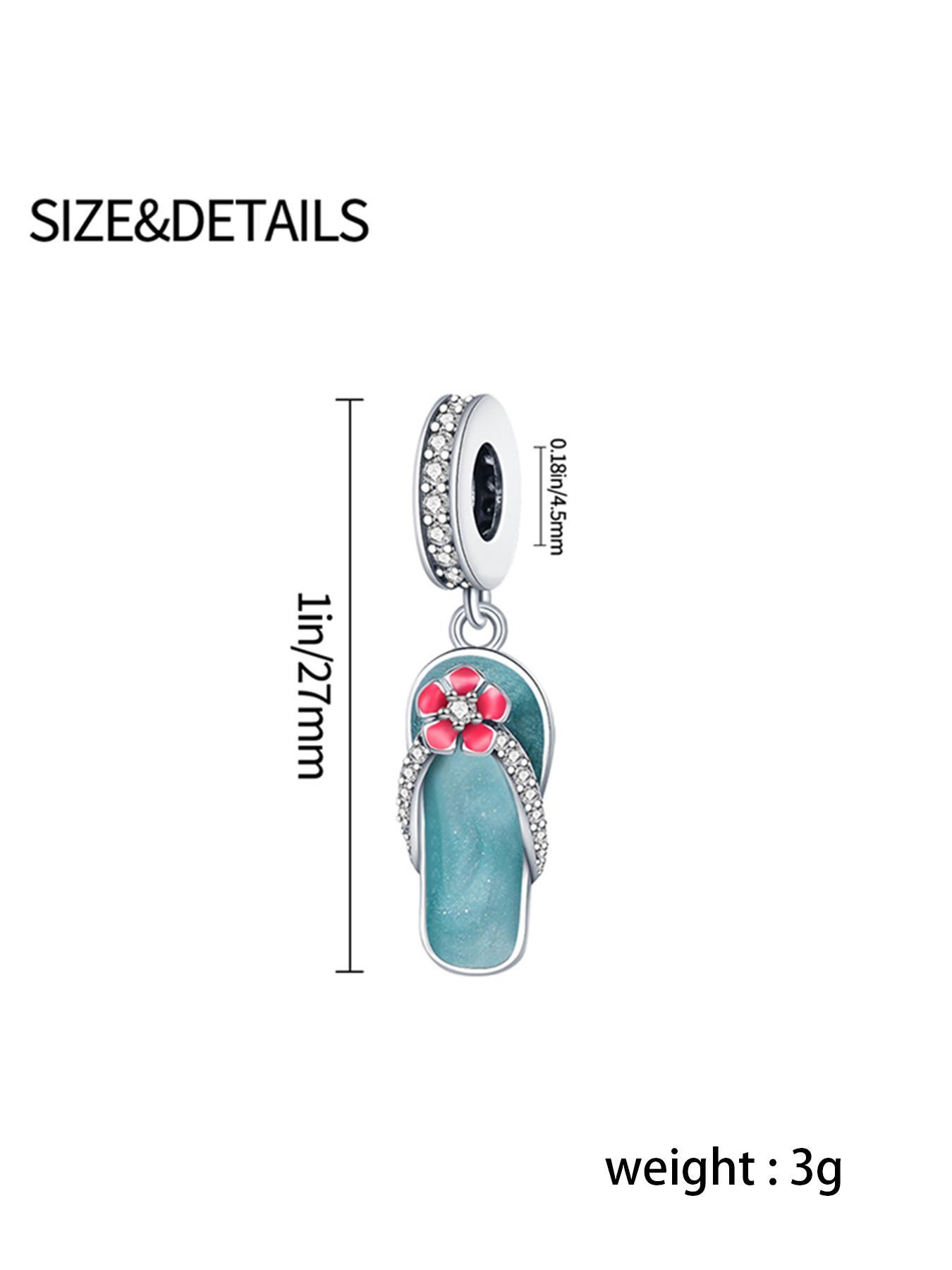 Fashion Flower & Slipper Design Charm, Fashionable Cute Charm for Bracelet & Necklace for Women & Girls, Trendy All-match & Exquisite DIY Jewelry for Birthday Gift