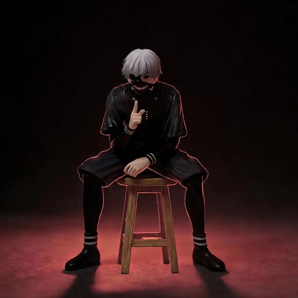 Tokyo Ghoul Figure Centipede Mask 19cm Kaneki Ken Animation Figure Sitting Figure Peripheral Decorative Ornaments Model Toy Gift