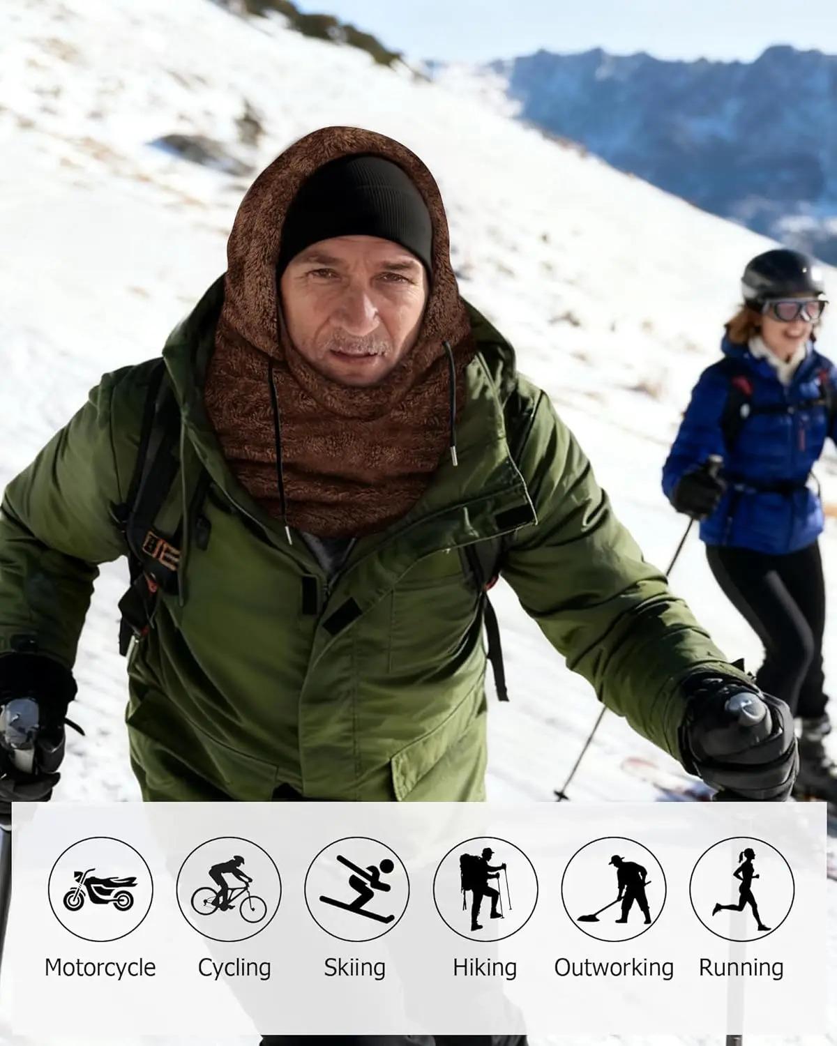 1pc Winter Warm Velvet Balaclava WindResistant Winter Face Mask,unisex Fleeced Ski Mask Cover cap,suitable for Outdoor Activitiy