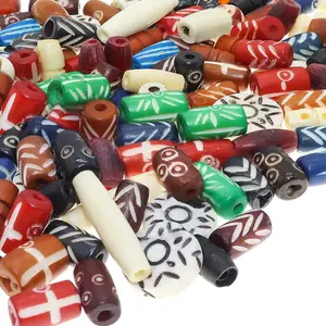 Fun-Weevz 120 count Ox  Beads for  Making Adults - Large  ,   and Indian Bead Supplies - Bulk  Craft Buffalo  Hairpipe