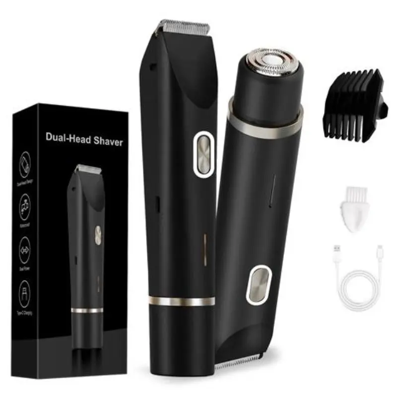 Electric Bikini Trimmer for Women, Rechargeable 2 in 1 Body & Facial Hair Removal, Waterproof Wet & Dry Use Trimmer for Women, Winter & New Year Gift, Valentine's Day Gift