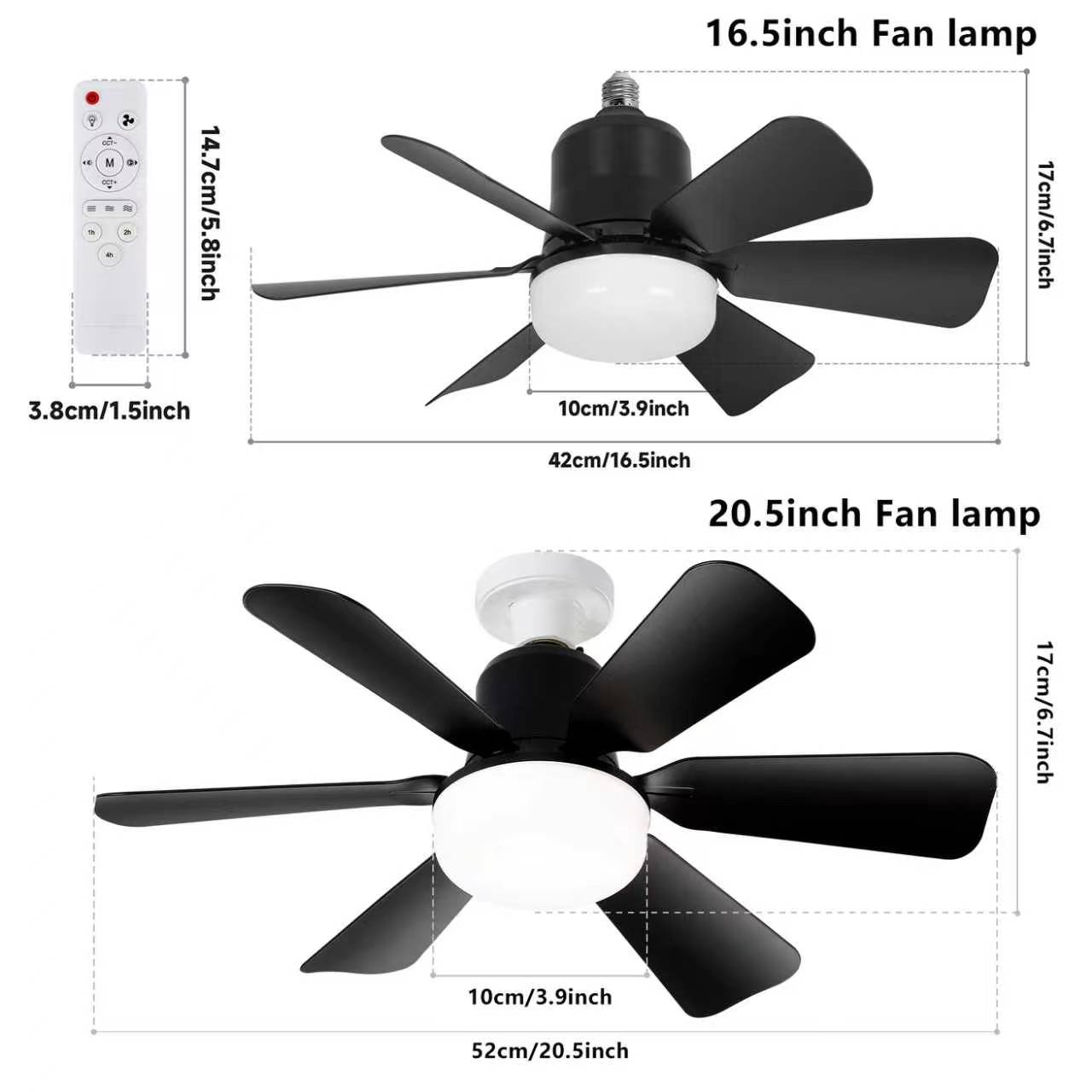 New E27 screw-in lamp holder fan light bulb with plug-in fan blade design, LED fan with three-speed adjustment New E27 screw-in lamp holder fan light bulb with plug-in fan blade design, LED fan with three-speed adjustment
