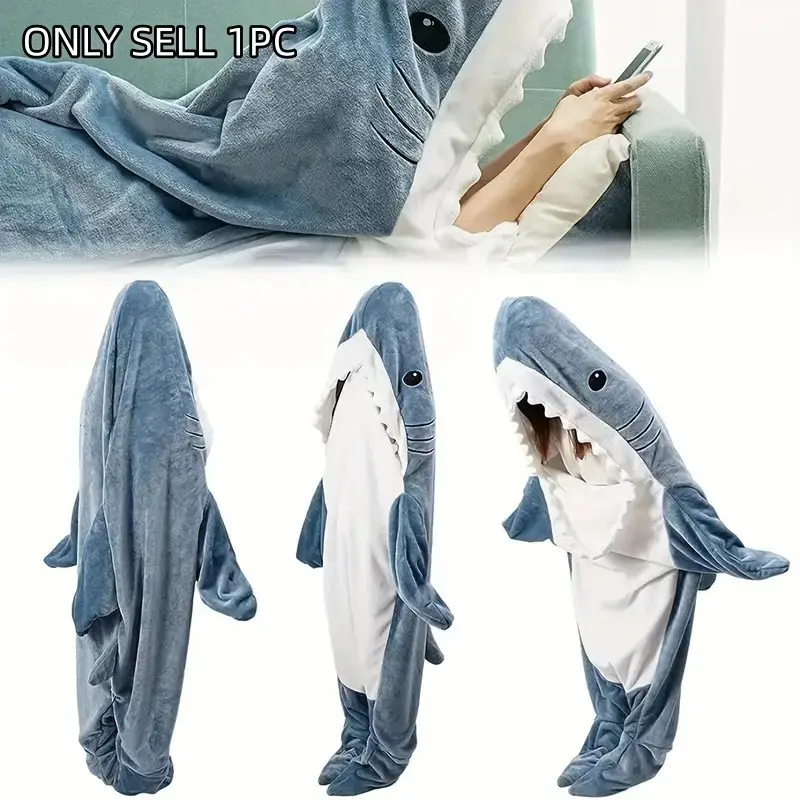 Ultra Soft Flannel Shark Blanket, Comfortable and Cozy, Soft Fluffy Blanket, Soft Warming Blanket, Cozy Warm Blanket, Cozy Blanket Throw, Blanket Gifts, Perfect Gift for Friends, Suitable for All Ages, Ideal Present