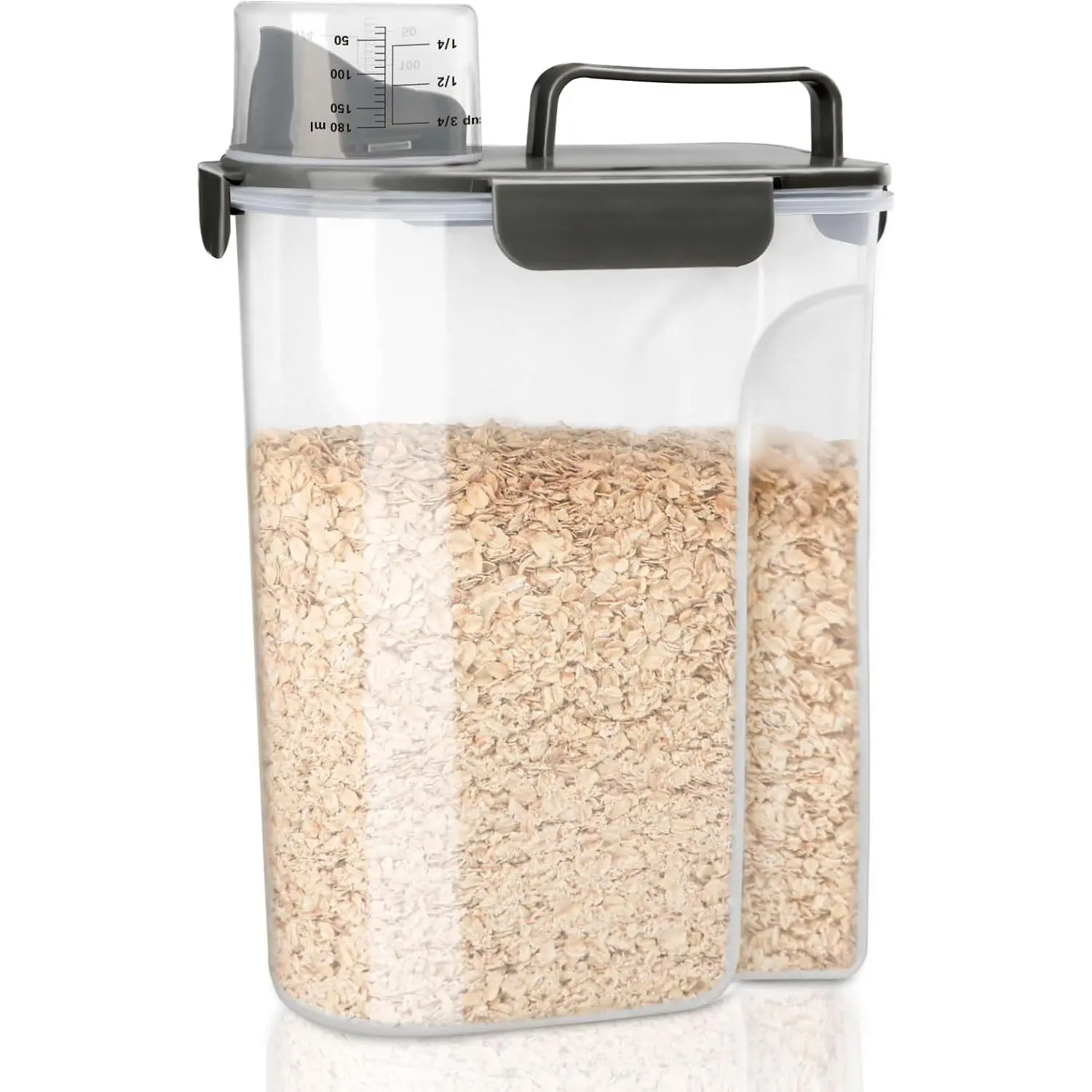Rice Container, Airtight Rice Storage Container 10lb, Cereal Containers Storage, BPA Free Food Dispenser with Pouring Spout Handle for Flour Pasta Grain, Pet Dog Cat Bird Food Storage Container