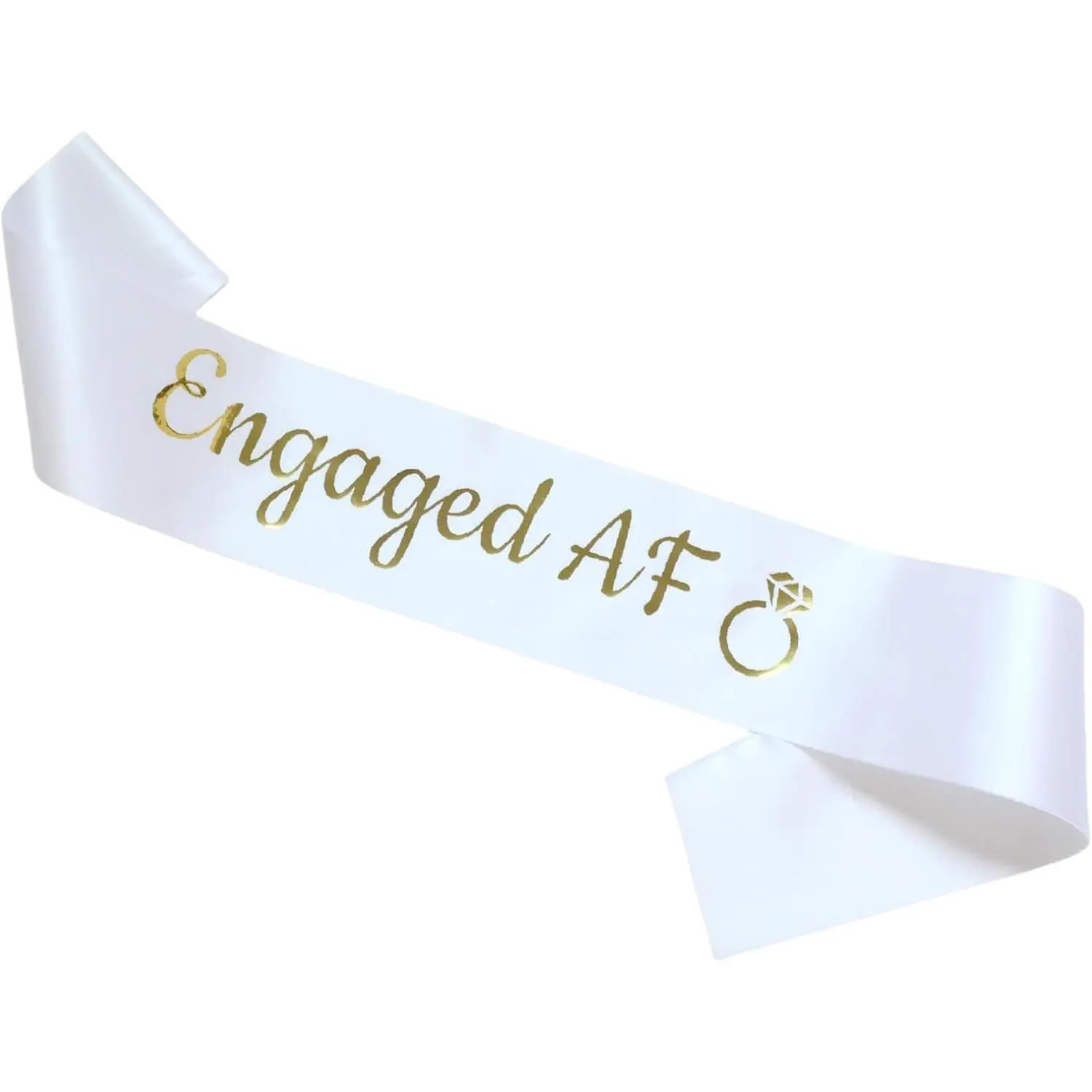Engaged AF Sash with  Lettering Wedding Party Bachelorette Engagement Party Bridal Shower Party Favors Decorations Supplies (White)