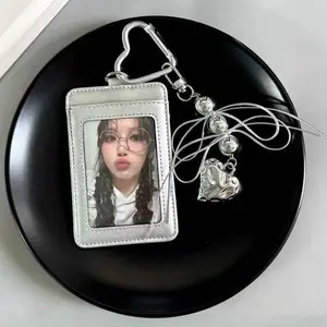 Pop Idol Card Holder Kpop Idol Photocard Holder with Keychain Kpop Fans Idol Photocard Sleeve Photo Album Cards Protector Cover