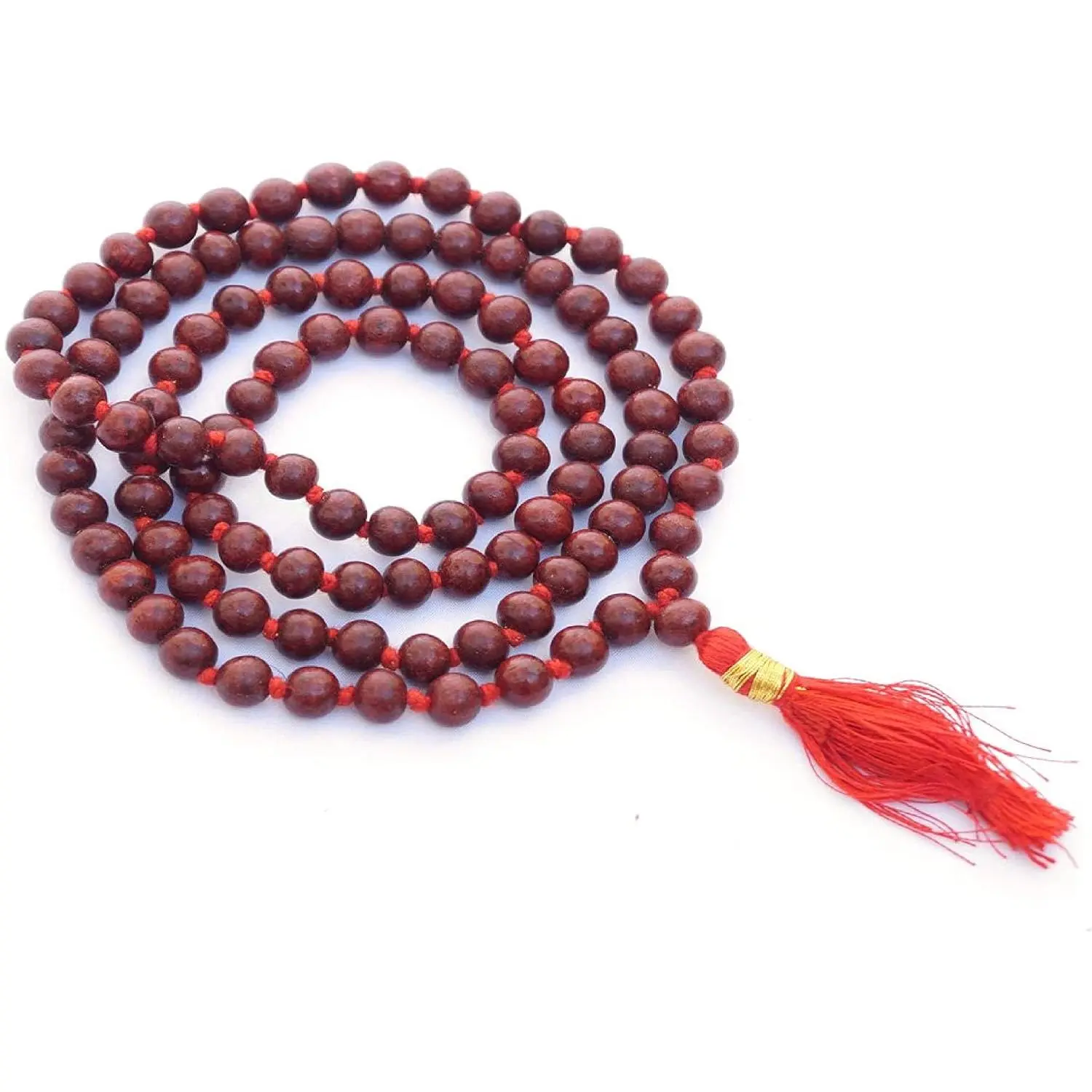 Rosewood sandalwood Hand Knotted 8mm 108 prayer beads japa mala necklace