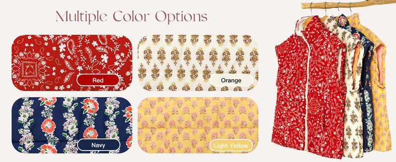 Imily Bela Womens Floral Oversized Puffer Vest Cap Sleeve Winter Warm Puffy Quilted Jackets Coa