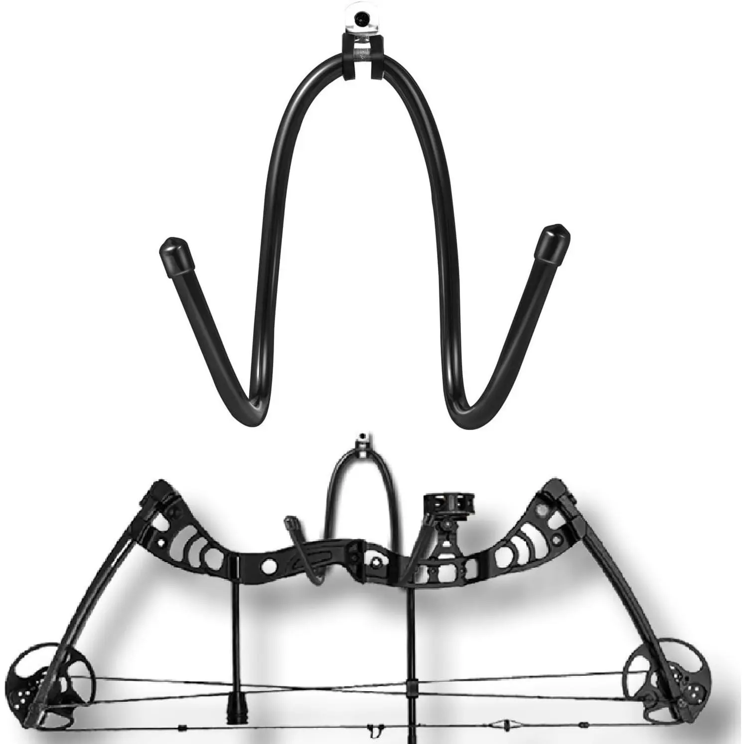 Display Archery Rack Wall Mount Holder Wall Hook Stand Holds up to 22 Lbs Rubber Protection and No Scratches