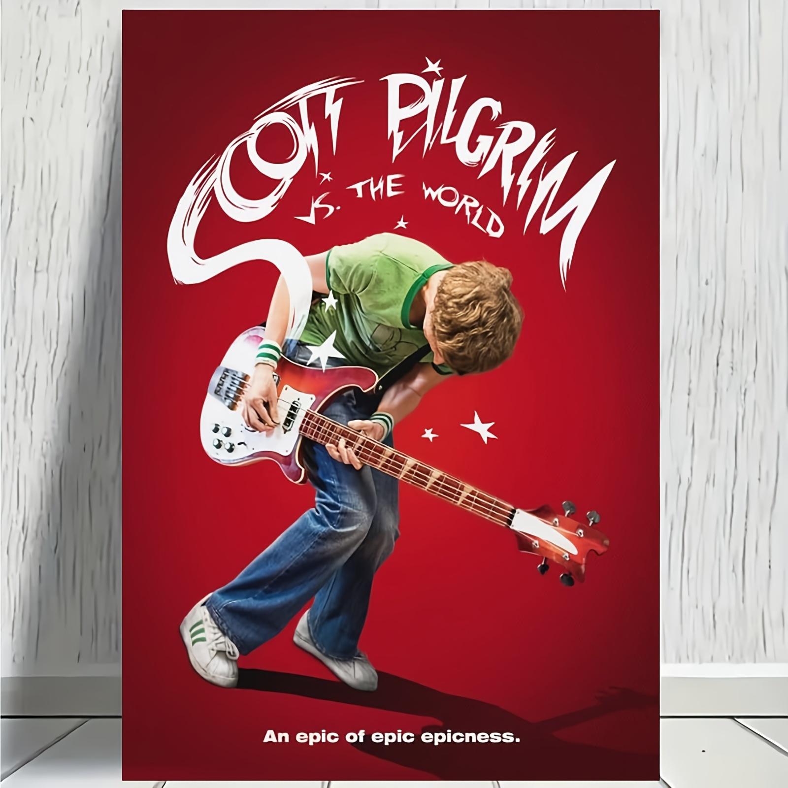 Scott Pilgrim Vs. The World" Retro Canvas Wall Art -  Movie Poster for Bedroom, Dorm, Game Room Decor, 12x18 inches