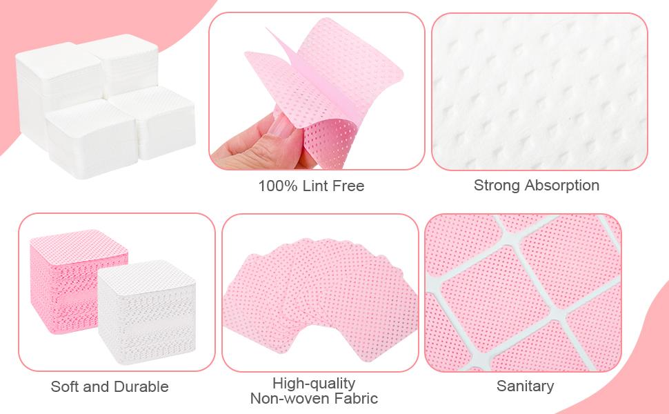 Nail Polish Remover, Lint Free Nail Wipes 540PCS Acetone Nail Polish Remover Wipes, Super Absorbent Soft Nail Wipes for Fingernail Polish Remover and Eyelash Extension Wipes(Dry Pads) Nail Polish Remover, Lint Free Nail Wipes 540PCS Acetone Nail Polish Remover Wipes, Super Absorbent Soft Nail Wipes for Fingernail Polish Remover and Eyelash Extension Wipes(Dry Pads)