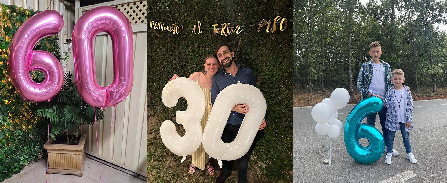 Gold Number Balloon 40 Inch, 0 Number Balloons, 10 20 30 40 50 Numbers Balloon Birthday Decorations, Gold Party Supplies for Women Men