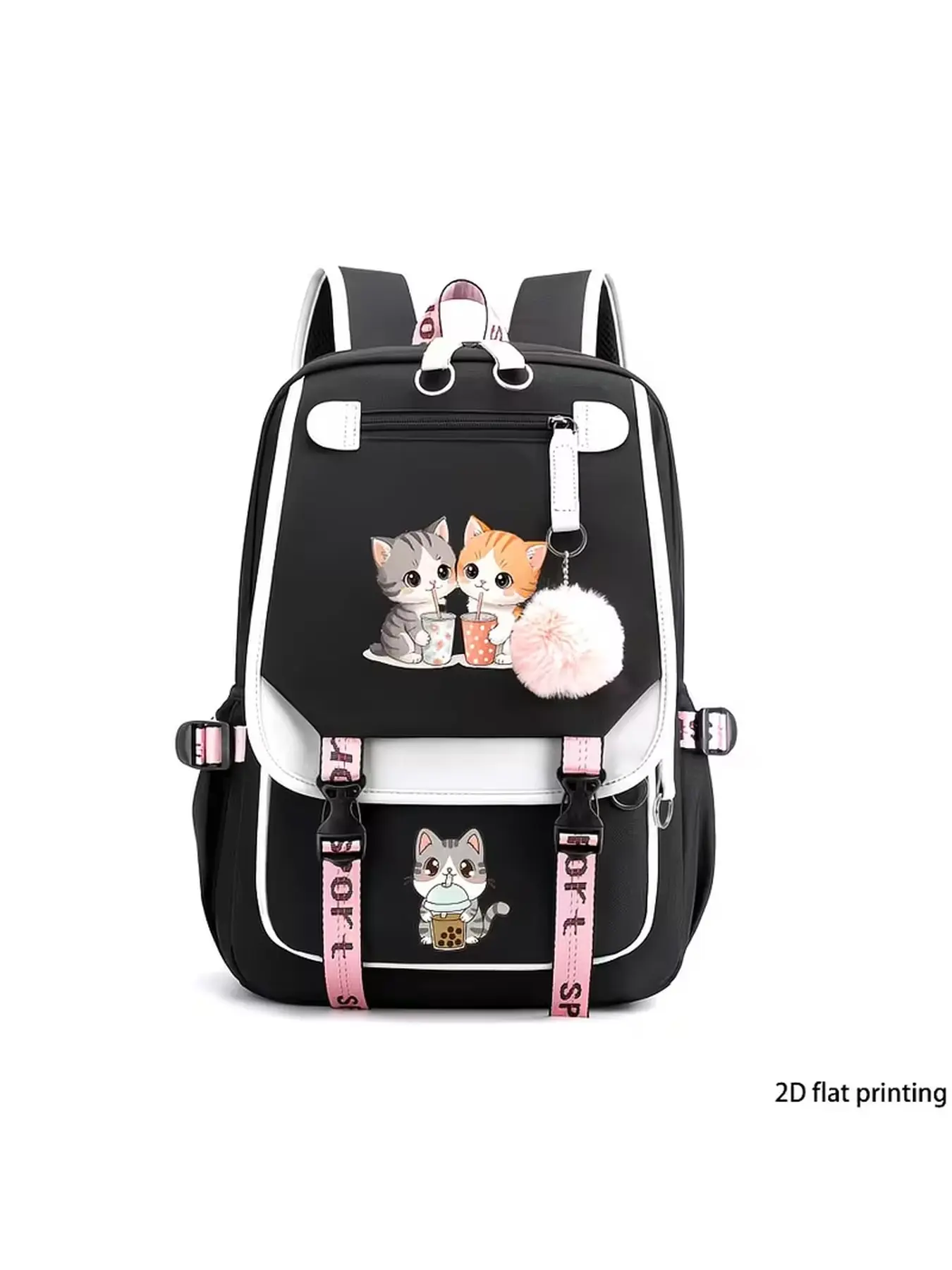 Anime Theme Backpack Compatible for, College & Travel - Cute Anime Egg Print, Large Capacity Student Laptop Bag with Multi-Pocket Organization, Lightweight Bookbag for, for Teenager