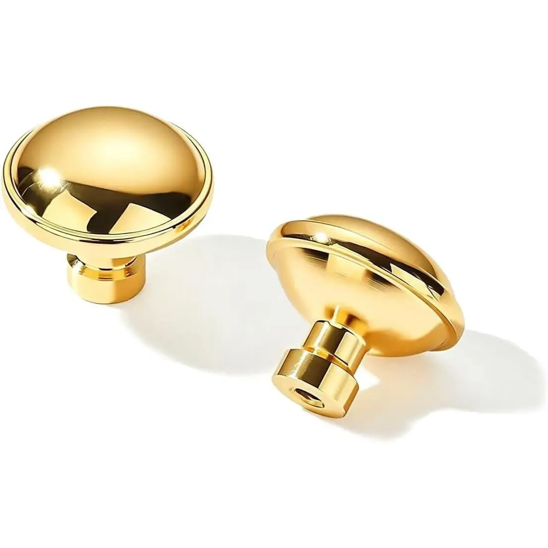 Luxury 100% Solid Brass 1-1/4 Unlacquered Brass Knobs for Cabinets, Premium Quality Durable Solid Brass Hardware (5-Pack)