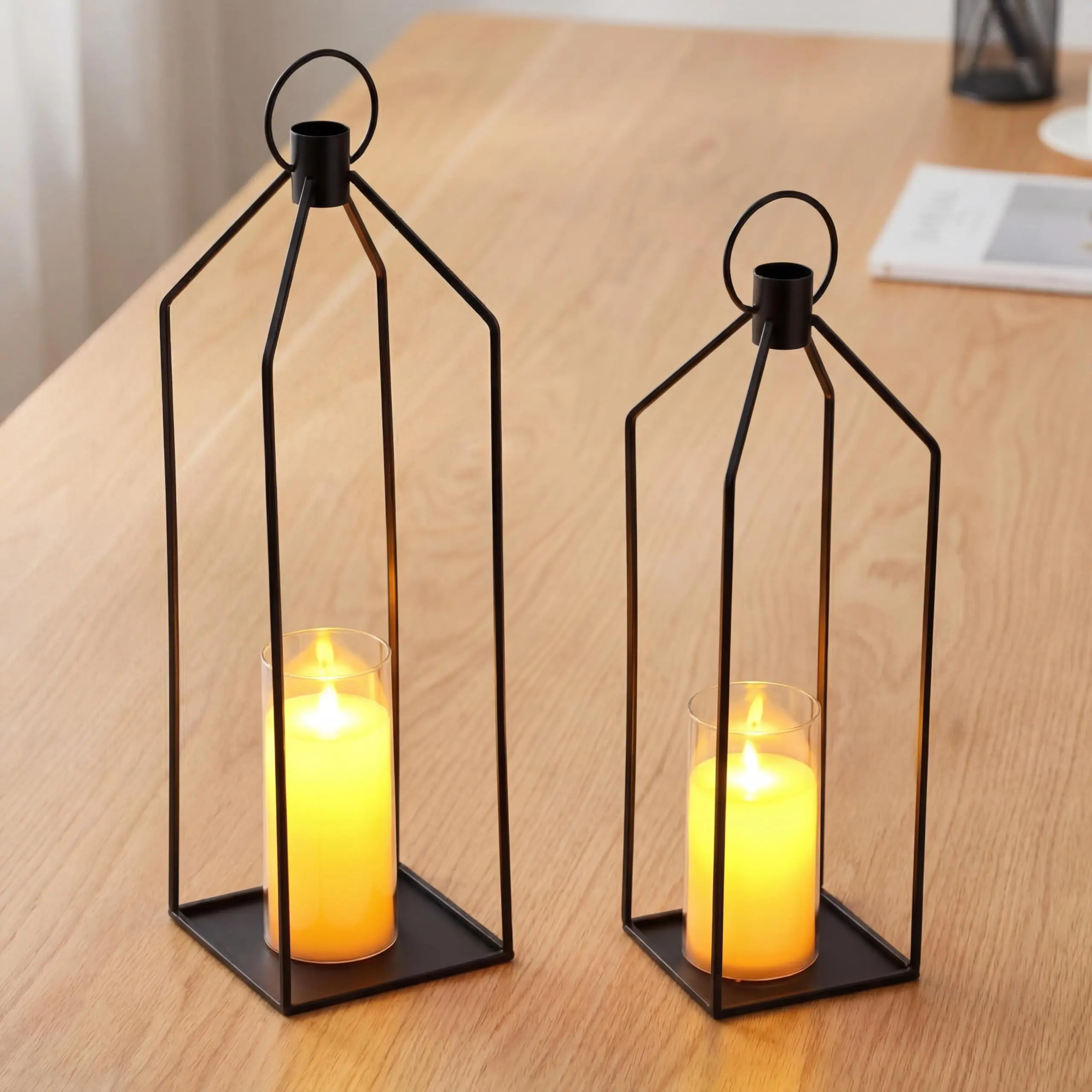 Acrylic LED Flameless Candle with Remote – Safe Electronic Candle with Iron Wire Holder – Ideal for Home Decor, Weddings, Romantic Ambiance, Centerpiece Lighting