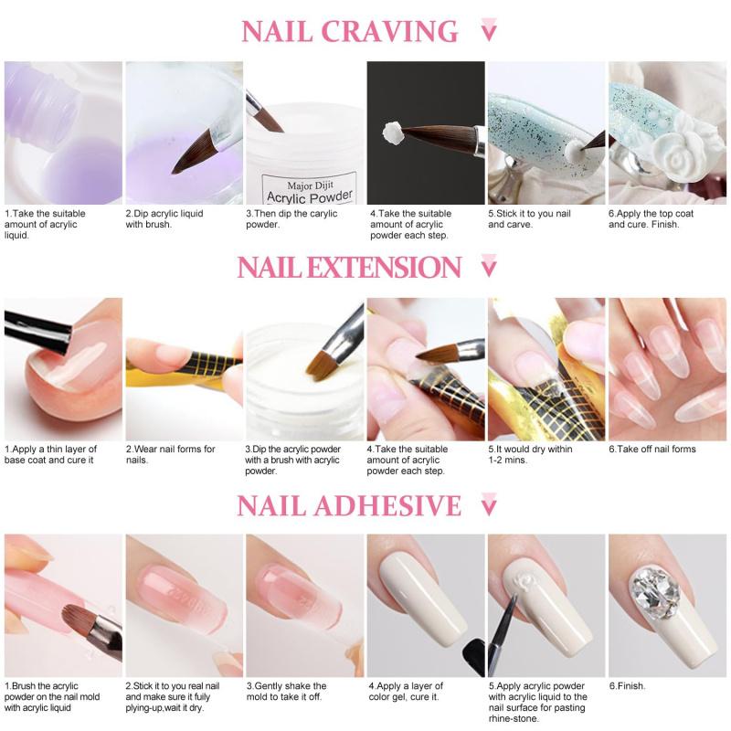 Acrylic Nail Kit with Drill Set for Beginners with Everything 12 Color Acrylic Powder Nail Decoration Tools Home Salon
