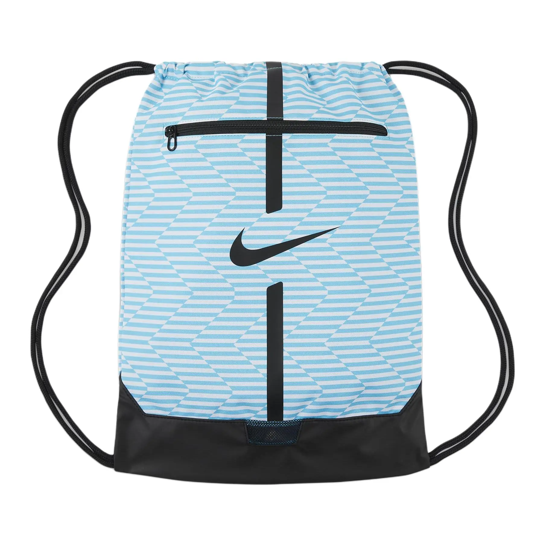 Nike Academy 18L Drawstring Backpack with Front Zip Compartment – Unisex Sporty Style in Fierce Blue and Black