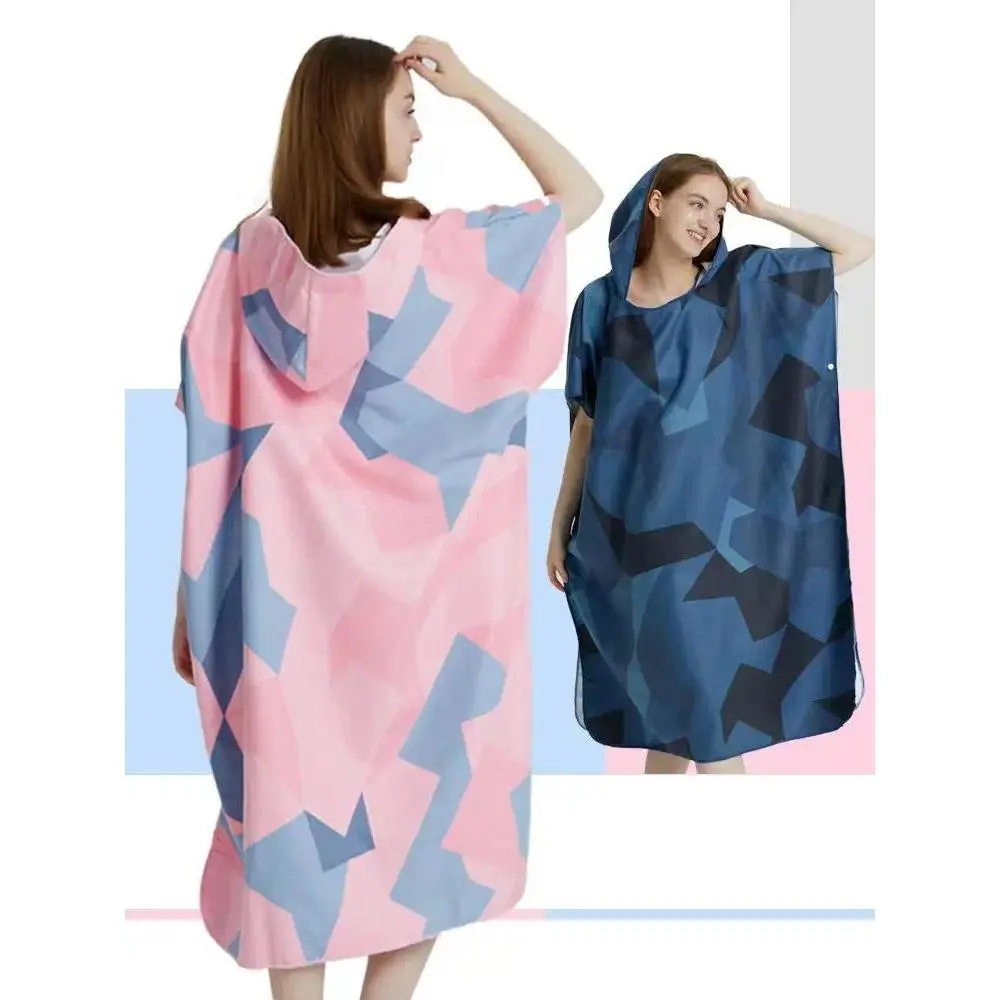 Surf Poncho Towel Poncho Quick-Dry Towel Hoodie Microfiber Beach Robe Changing Poncho Swim Towel Beach Poncho For Adults (A5)