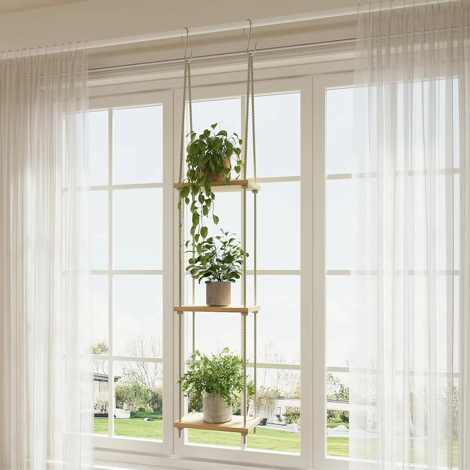 Window  Shelves 3-Tier   Shelves for Indoor Window Shelf for  Wall Mounted Window Sill  Shelf Living Room Garden Boho Decor