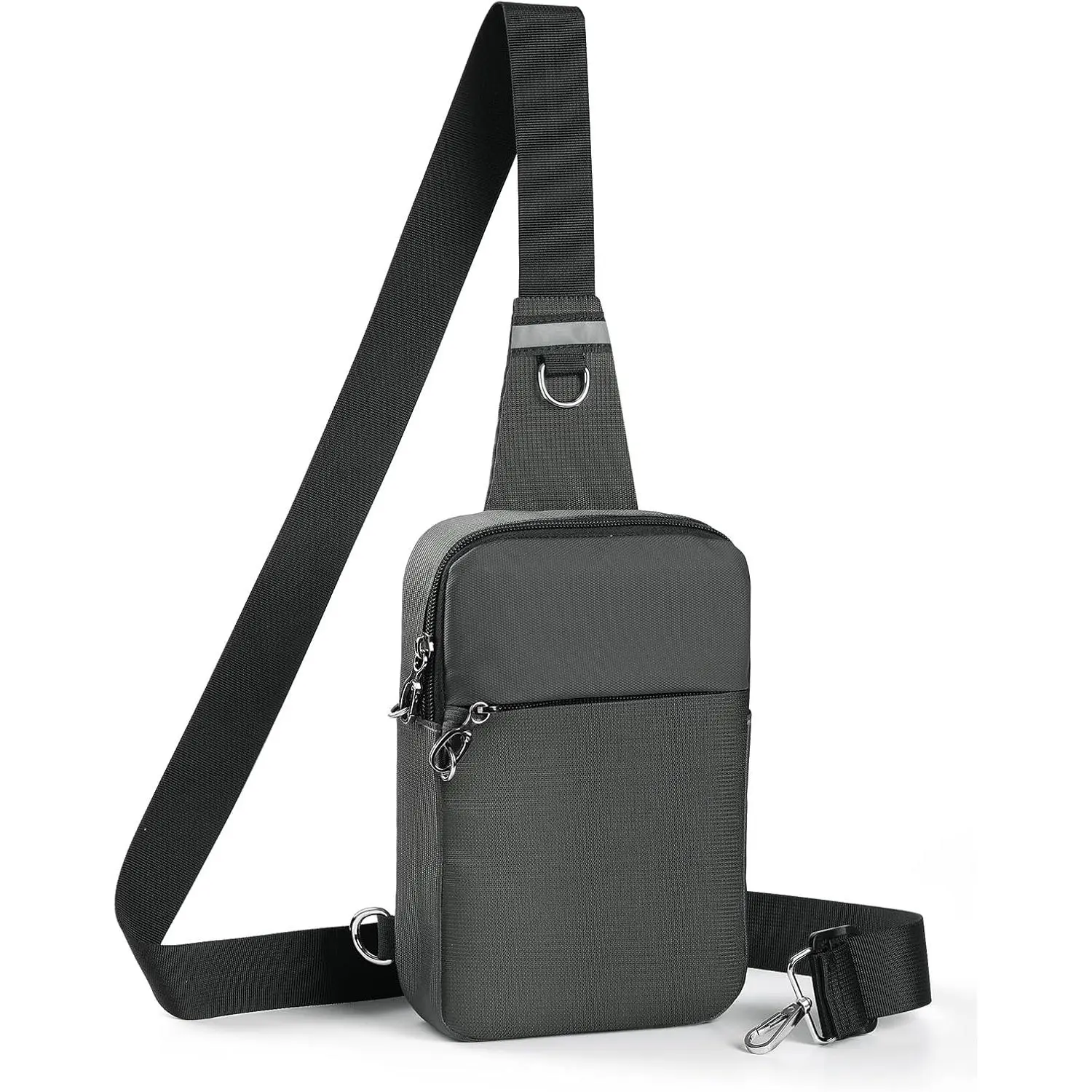 Sling Bag with Zipper Lock Anti  Crossbody Bag for Men Women RFID &  Chest Bags for Travel(Grey)