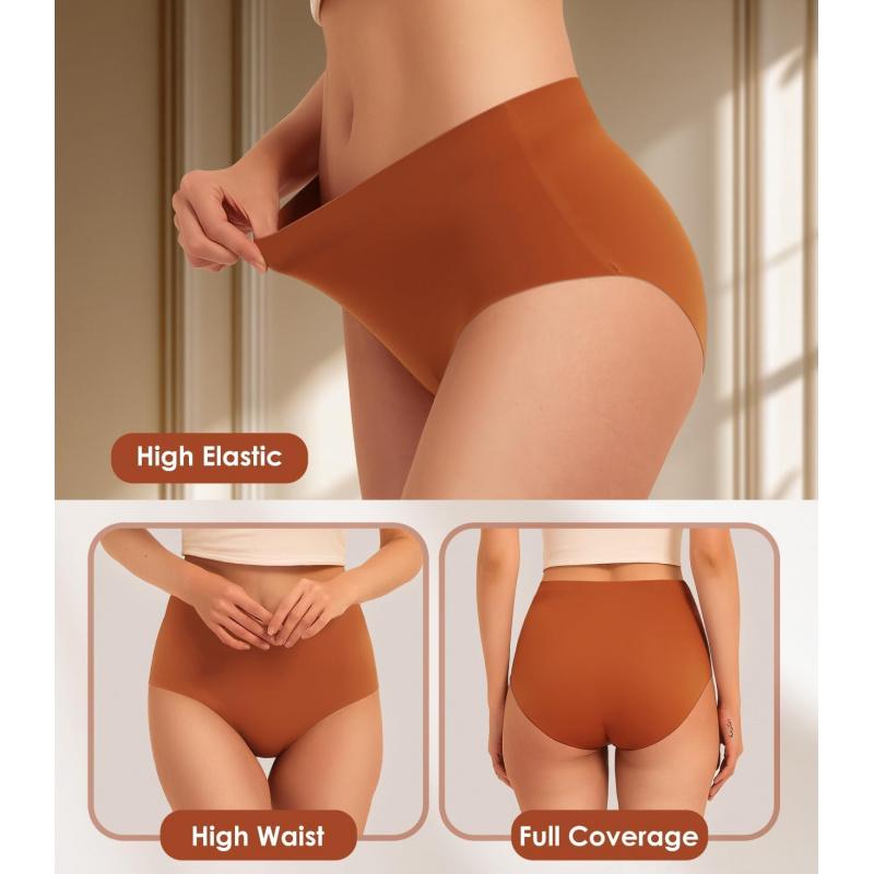 Womens Underwear High Waisted No Show Briefs Silky Stretch Breathable Full Coverage Ladies Panties Multi Pack2026 Womens Underwear High Waisted No Show Briefs Silky Stretch Breathable Full Coverage Ladies Panties Multi Pack2026