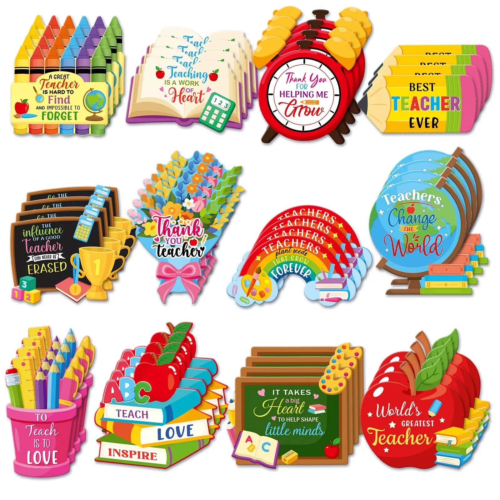 36-piece set of back-to-school refrigerator magnets, Fridge magnet set, inspirational gifts for teachers, inspirational refrigerator decorations in bulk, positive gifts for women, thank-you gifts