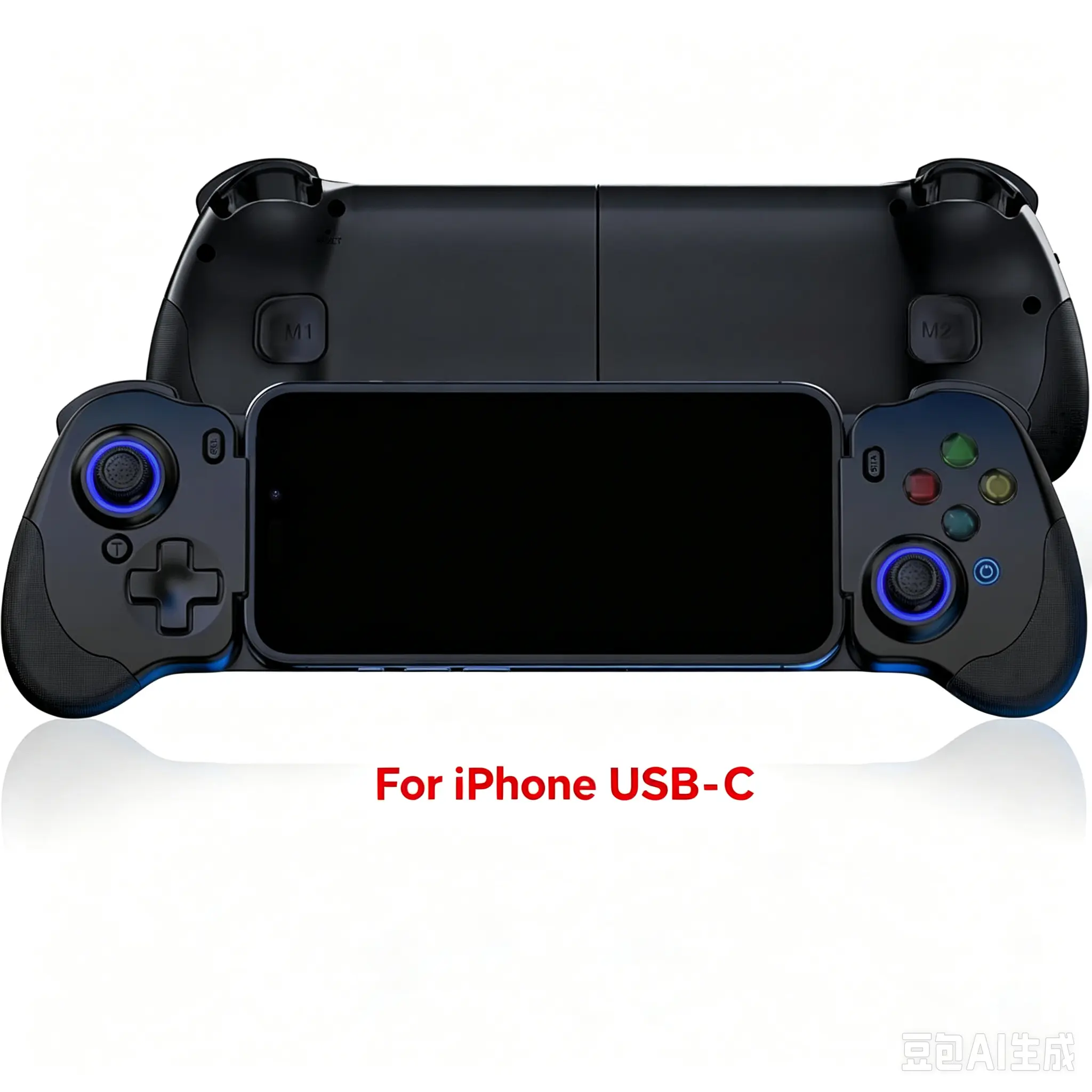 USB C Telescopic Mobile Game Controller for iPhone 15/16 & Android, Plug and Play Stretch Gamepad with Hall Effect Joysticks & Hall Trigger, Cloud Gaming