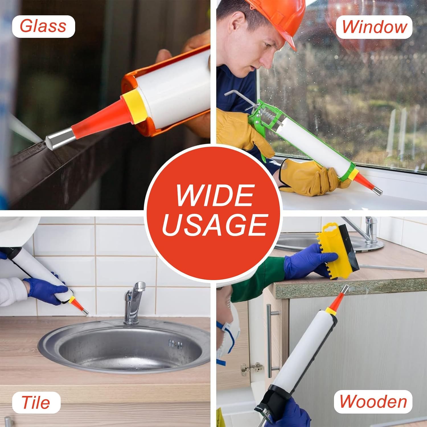 Stainless Steel Glue-Nozzle, 20pcs/set Integrated Detachable Base Structure Glue Gun-Nozzle, Sealing Glue Glass Glue Head, Grouting Tool Hardware