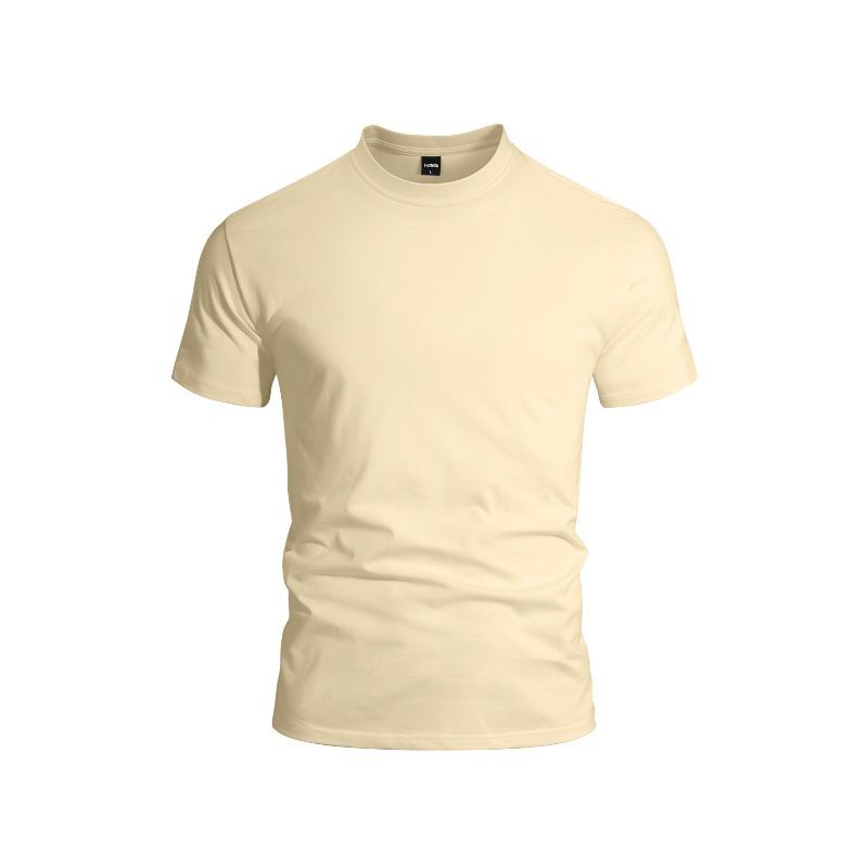 Summer Men's Simple Solid Color Fashion Leisure Sports Fit Inside Wholesale Short-sleeved T-shirt Men