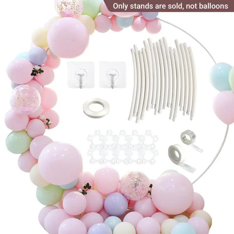 1.5/1.8m Plastic Balloon Arch Kit Round Balloon Garland Stand Frame Reusable Stable Decor Frame Balloon Arches Decorations For Birthday Party Wedding Anniversary Party Supplies