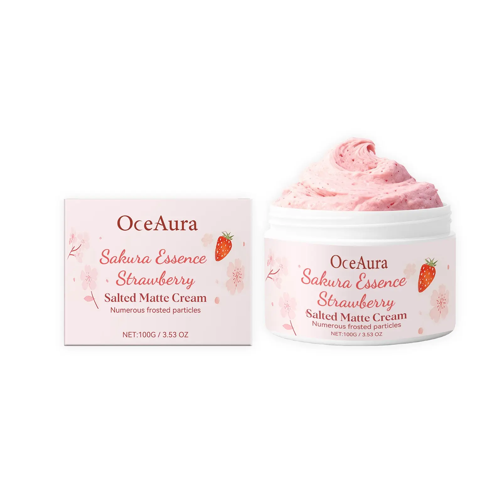 OceAura Cherry Strawberry Body Scrub, Gentle Exfoliating Hydrating Fresh Skin Scrub