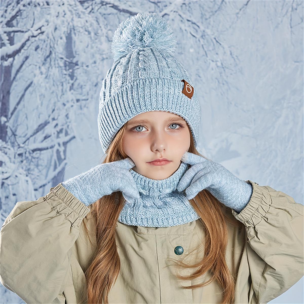 3pcs Outfit Set: Beanie Hat, Scarf & Gloves with Plush Lining for Comfort and Warmth. / Aged 3-10 Years Old in Autumn-Winter Seasonal Activities, Traveling or Vacation; Christmas Thanksgiving Gift Package, Winter Hat, Winter Hat, Seasonal Activity Outfit,