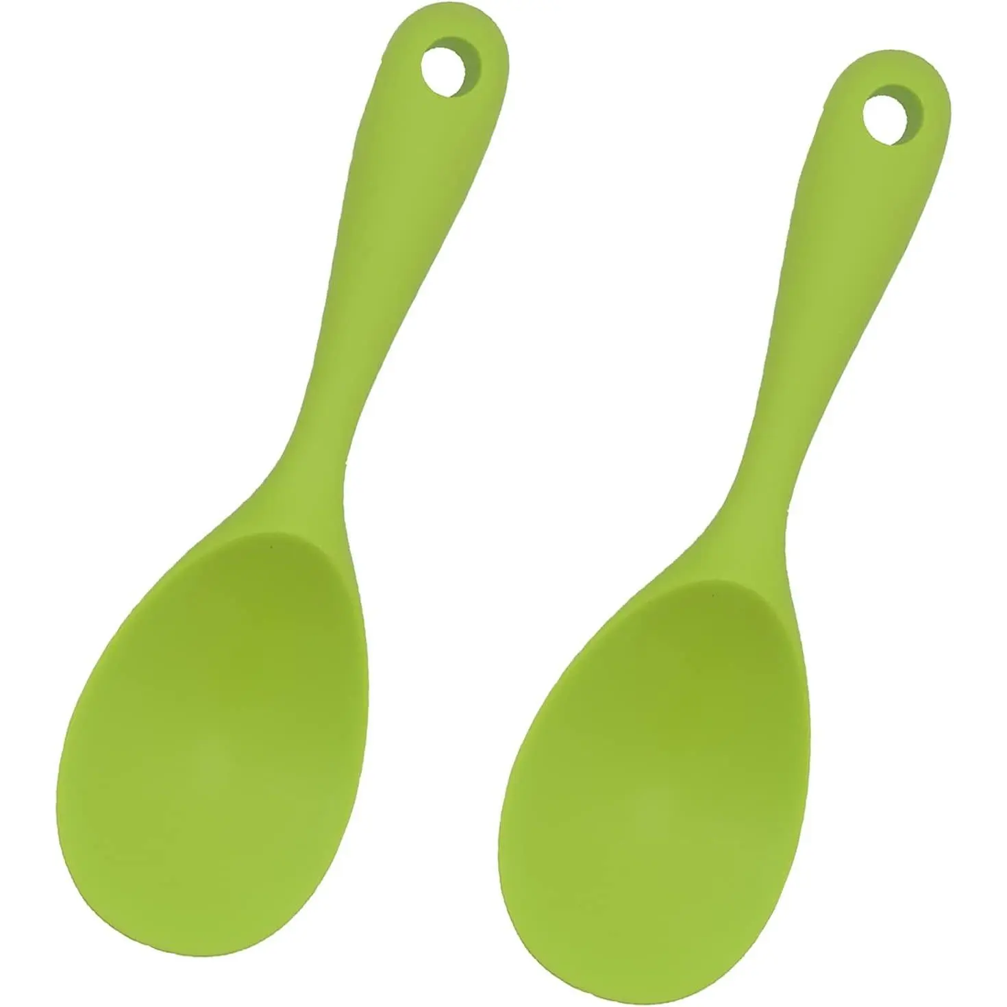 Rice Paddle Set of 2, Non-Stick Heat Resistant Kitchen Gadget, Works for Rice, Mashed , and  (Green)