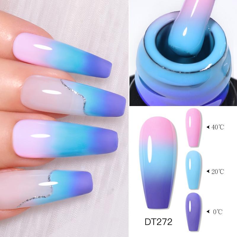 7ML Thermal Nail Gel Polish, Temperature Color Changing Uv Gel Manicure Nail Gel, Fashion-forward Long Lasting Soak Off Nail Varnish, Semi Permanent DIY Nail Polish, Nail Art