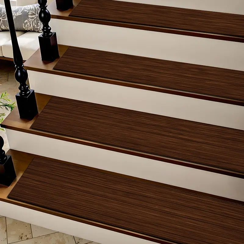 Vintage Dark Wood Grain Diatom Mud Stair Treads, Super Absorbent Non Slip Carpet Mats for Wood Steps, Quick Drying Moisture Wicking Stair Runners, Anti Slip Washable Rugs for Dogs Kids Elderly